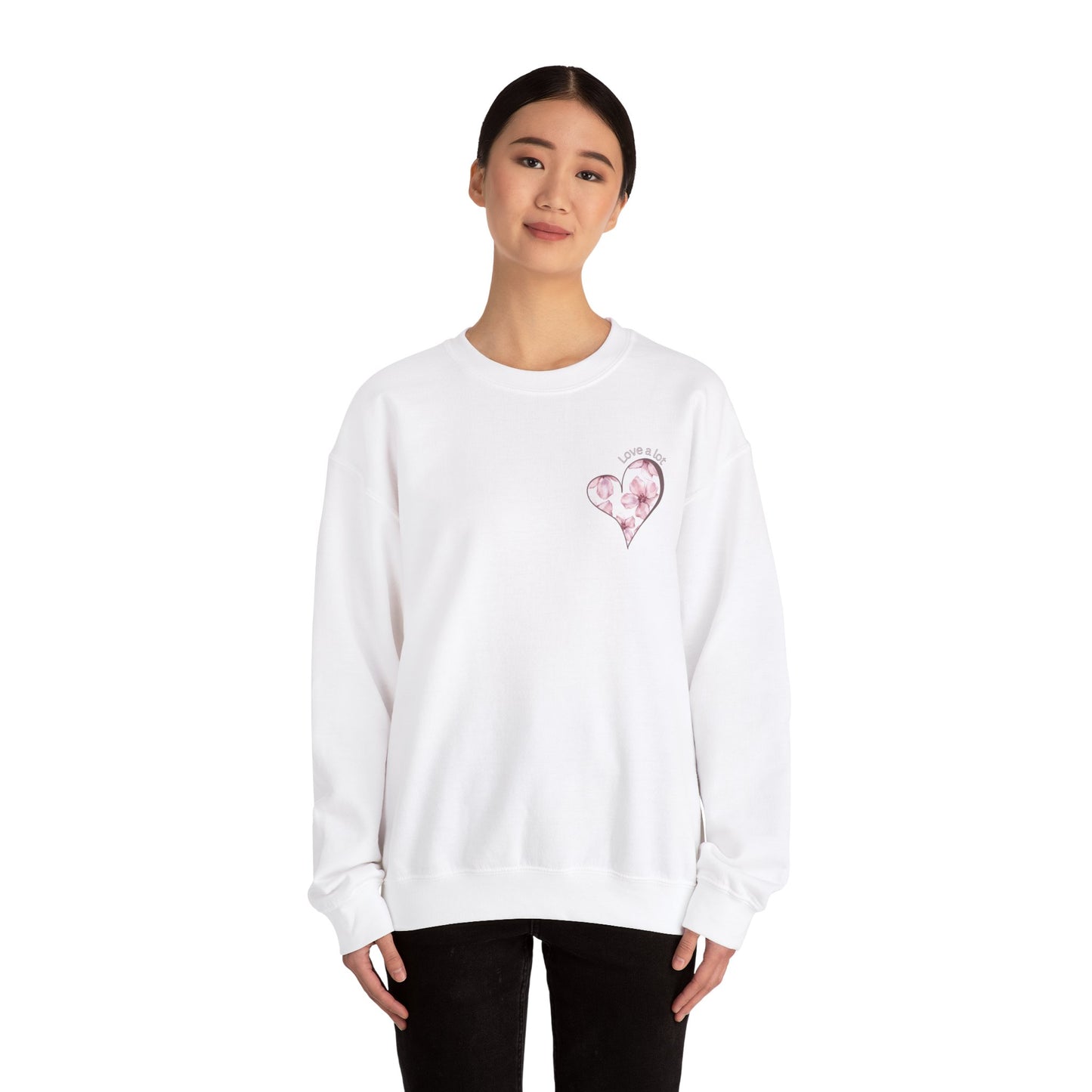 Floral Heart Unisex Crewneck Sweatshirt - Cozy Love Design