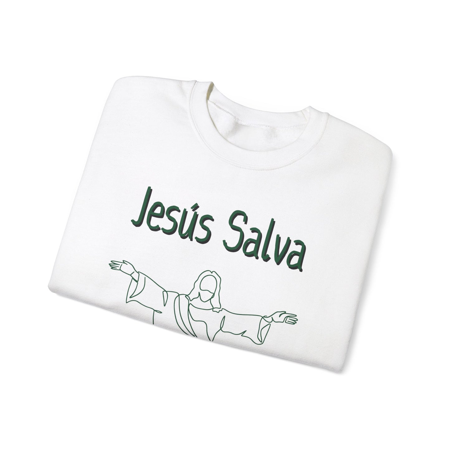 Jesús Salva Hechos 4:12 Faith-Inspired Crewneck Sweatshirt