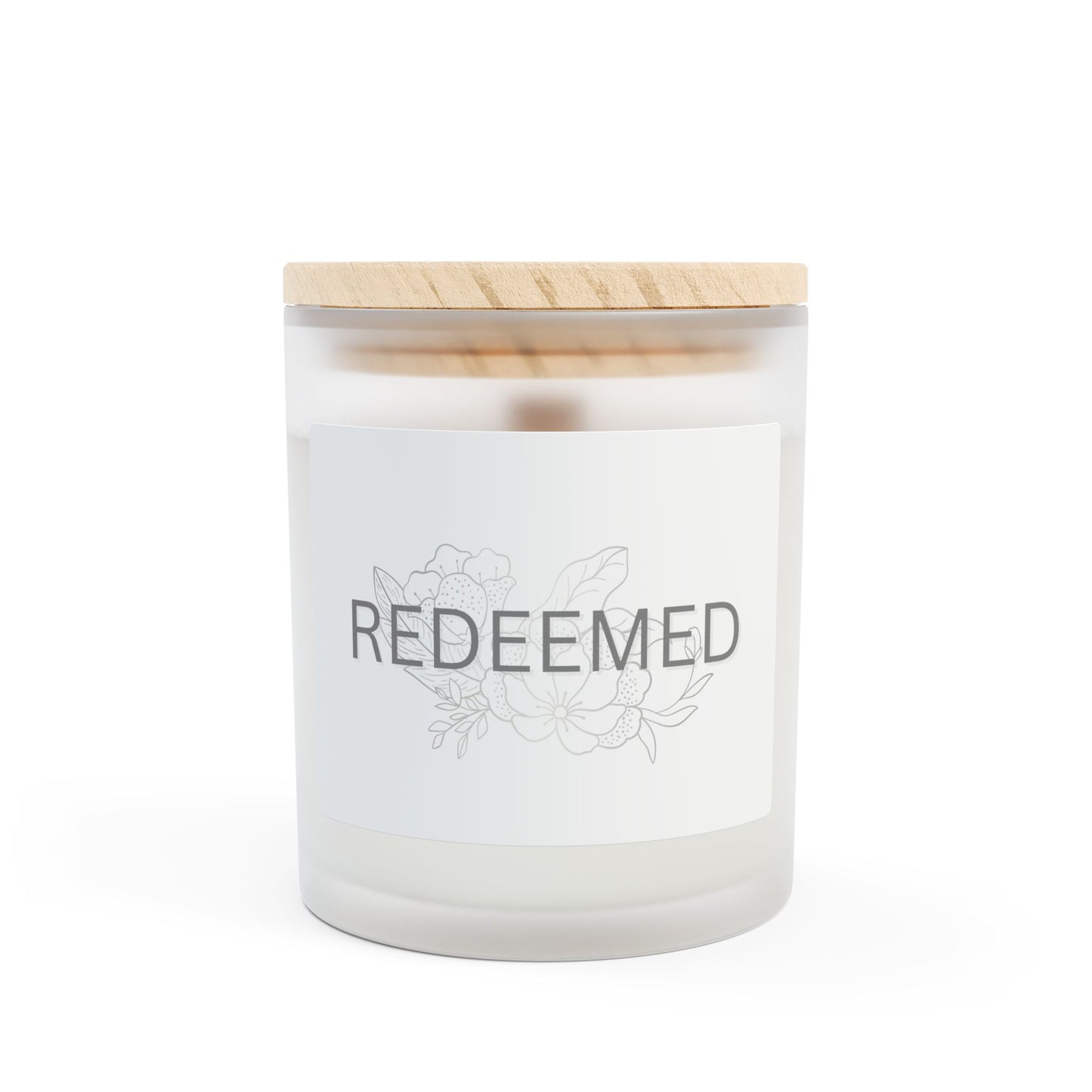 Frosted Glass Candle - Redeemed 11oz | Aromatic Home Decor for Mindfulness & Celebration