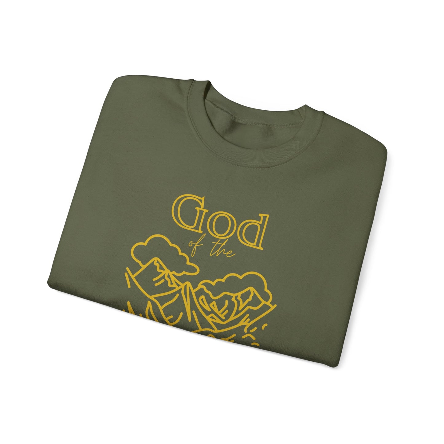 Military Green - God of the Hills & Valleys Unisex Heavy Blend™ Crewneck Sweatshirt