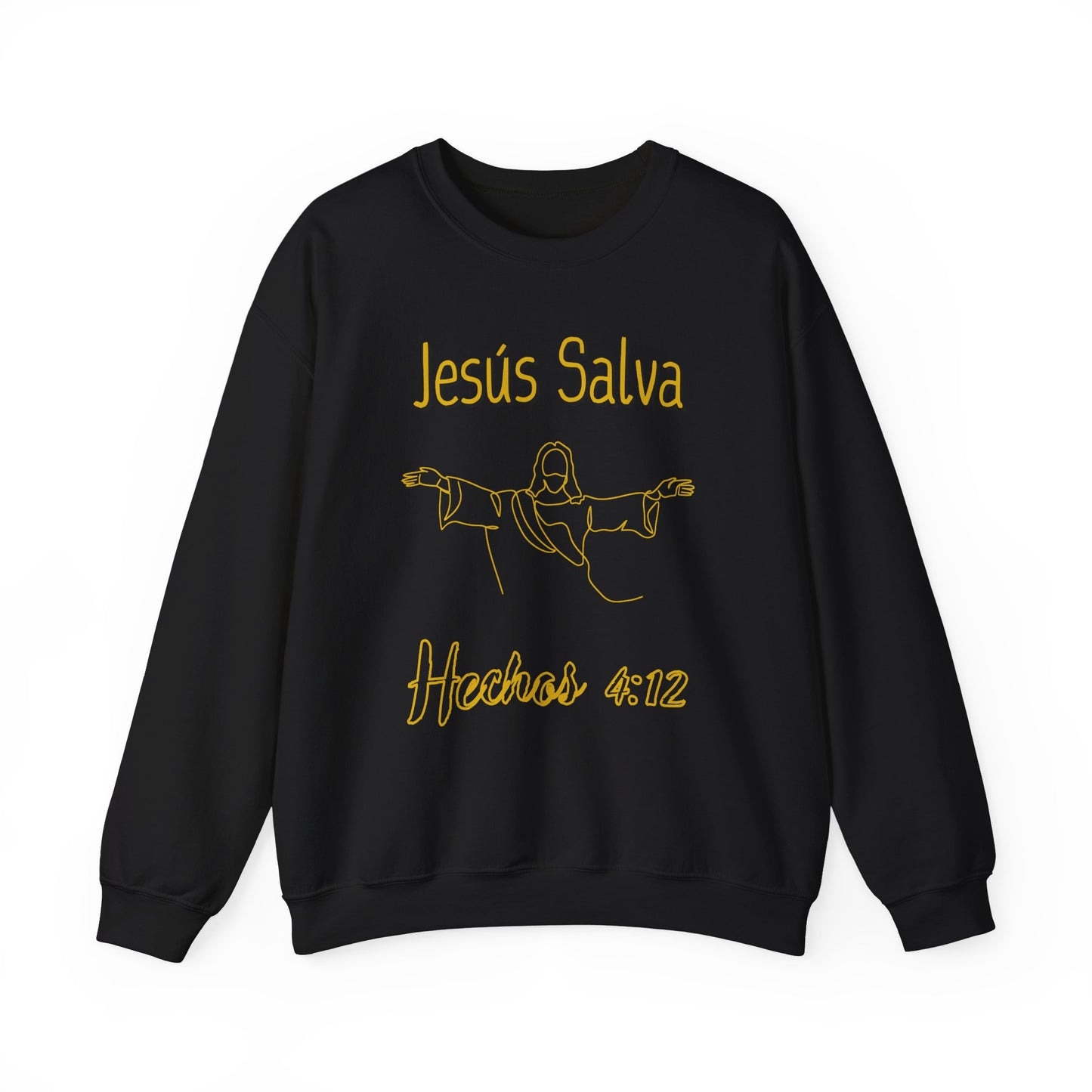 Jesús Salva, Hechos 4:12 Faith-Inspired Unisex Heavy Blend™ Crewneck Sweatshirt