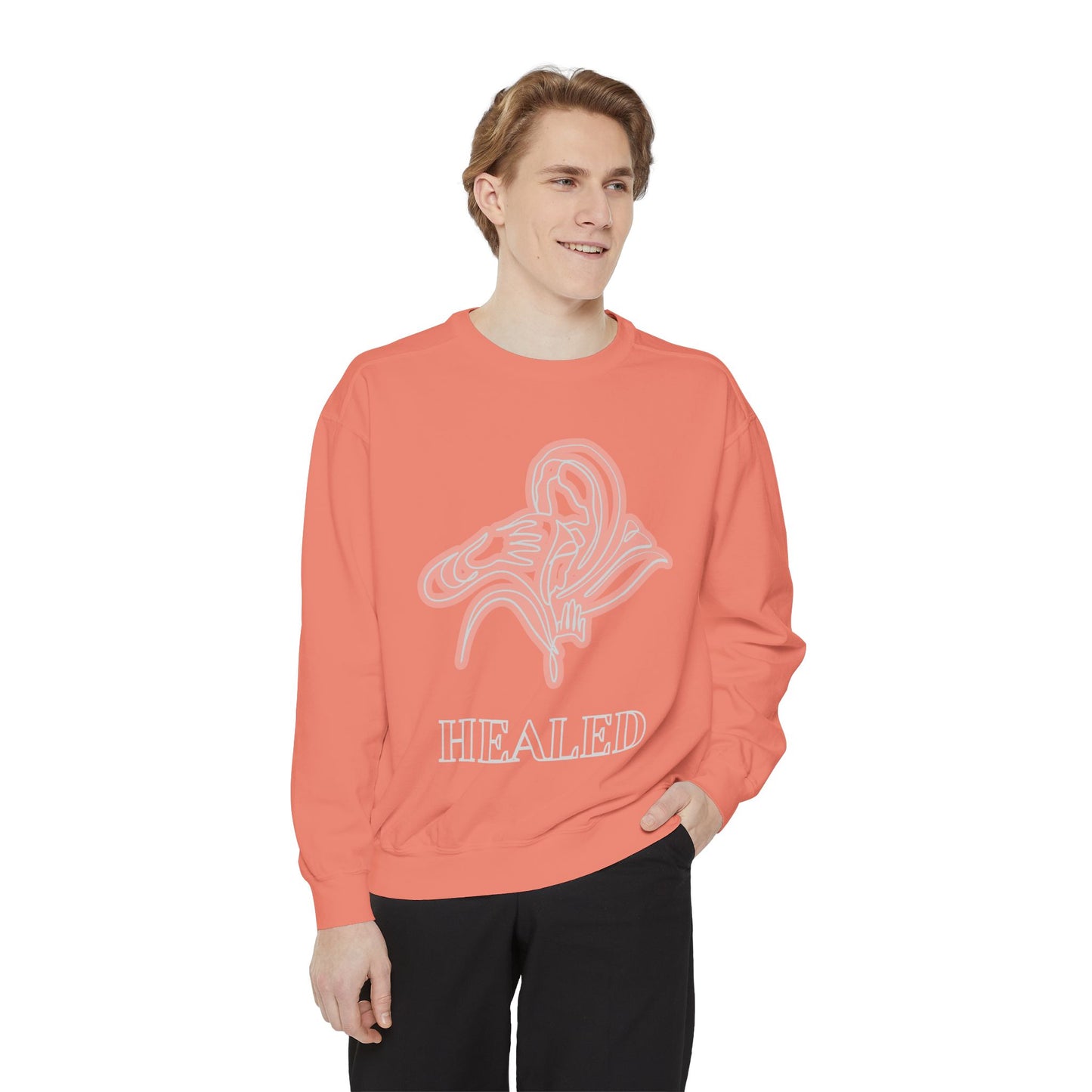 Healed Unisex Garment-Dyed Sweatshirt - Cozy Affirmation Wear