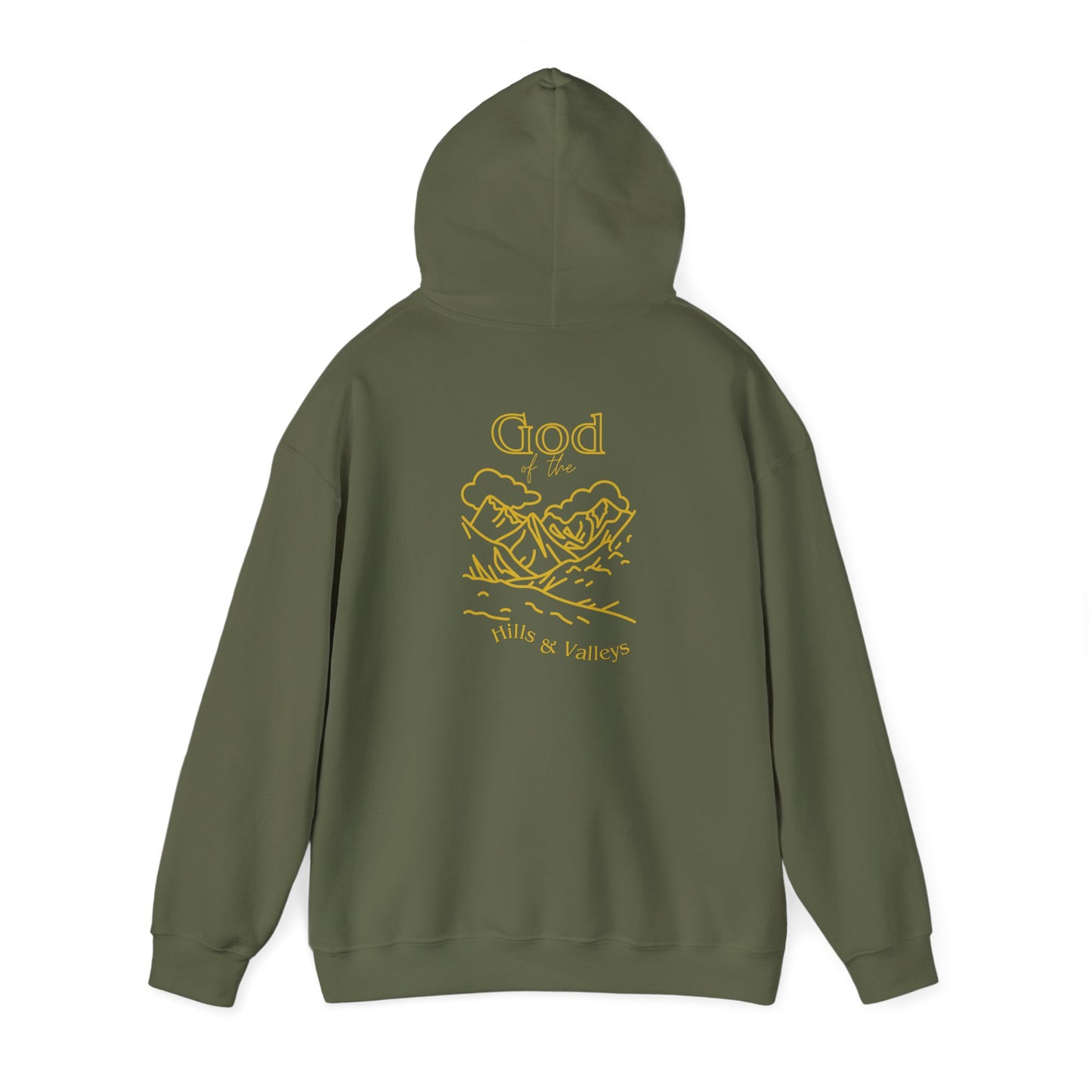 Military Green - God of the Hills & Valleys Unisex Heavy Blend Hoodie