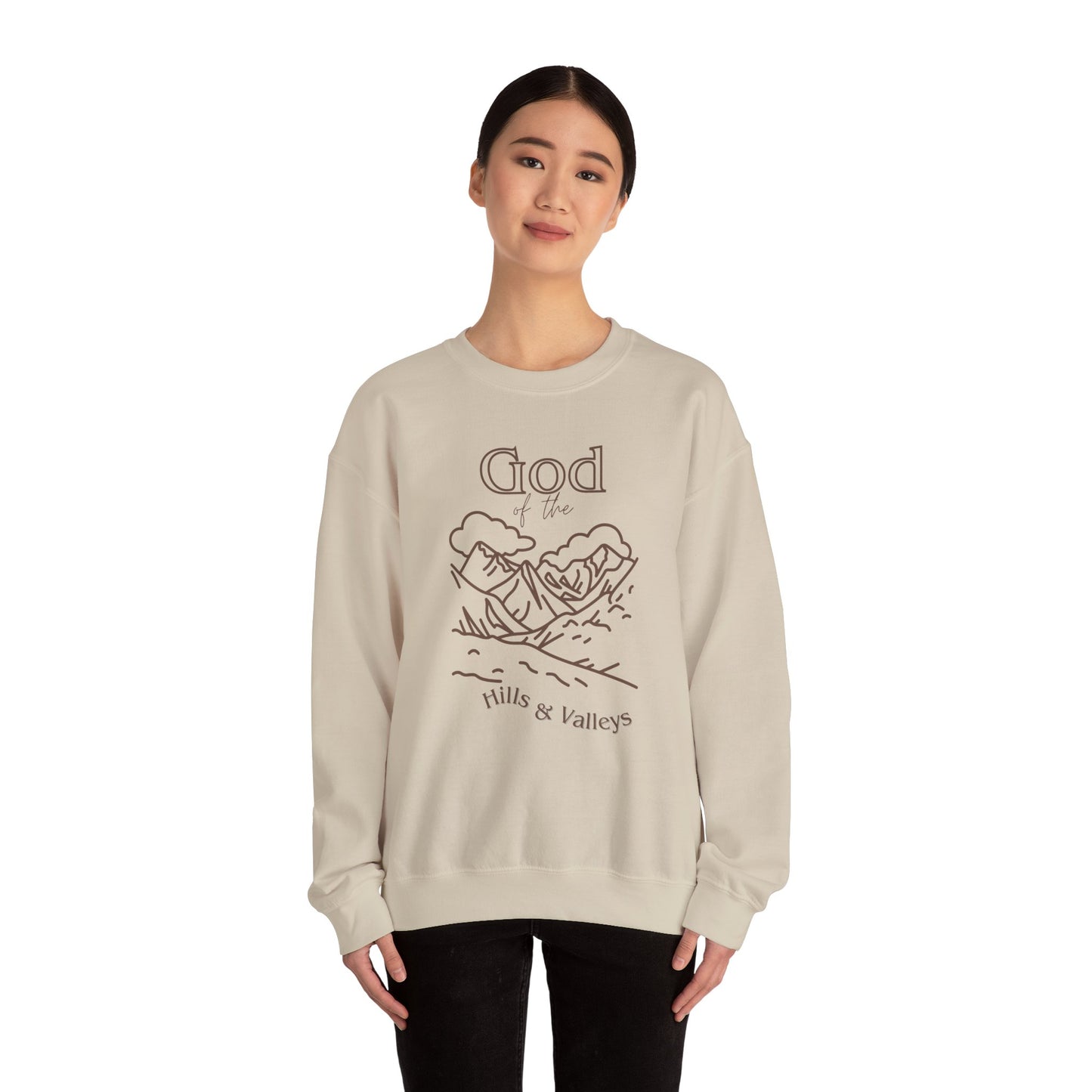 Sand - God of the Hills & Valleys Unisex Heavy Blend Crewneck Sweatshirt