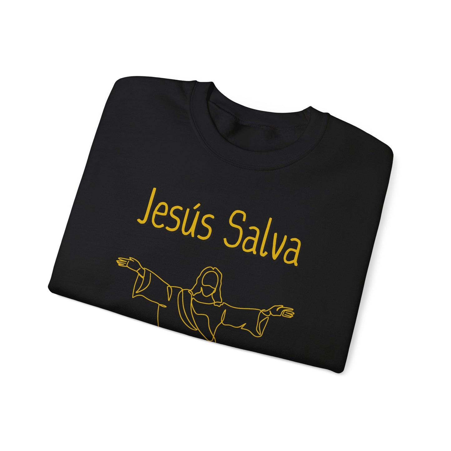 Jesús Salva, Hechos 4:12 Faith-Inspired Unisex Heavy Blend™ Crewneck Sweatshirt