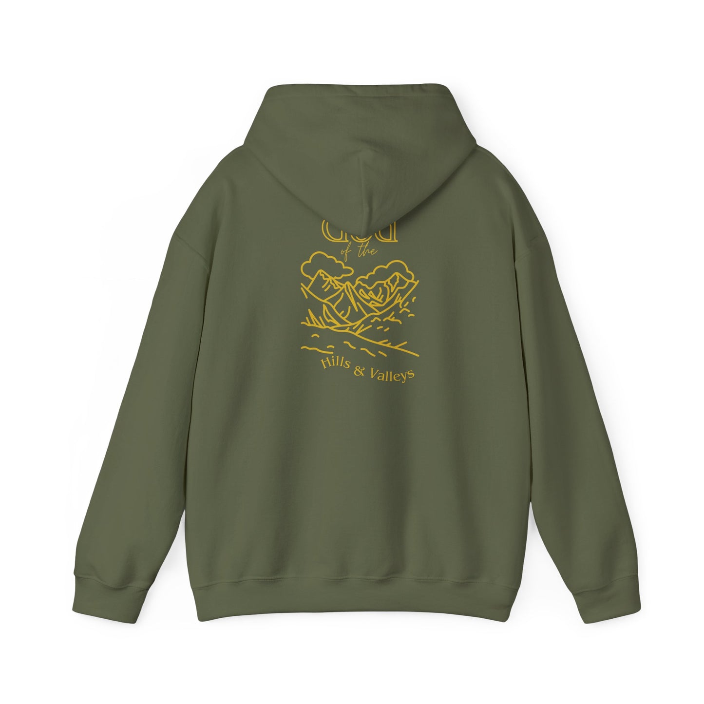 Military Green - God of the Hills & Valleys Unisex Heavy Blend Hoodie