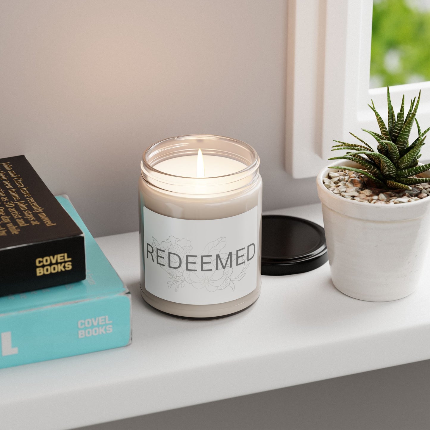 Scented Soy Candle - 'Redeemed' Floral Aromatherapy for Relaxation and Inspiration