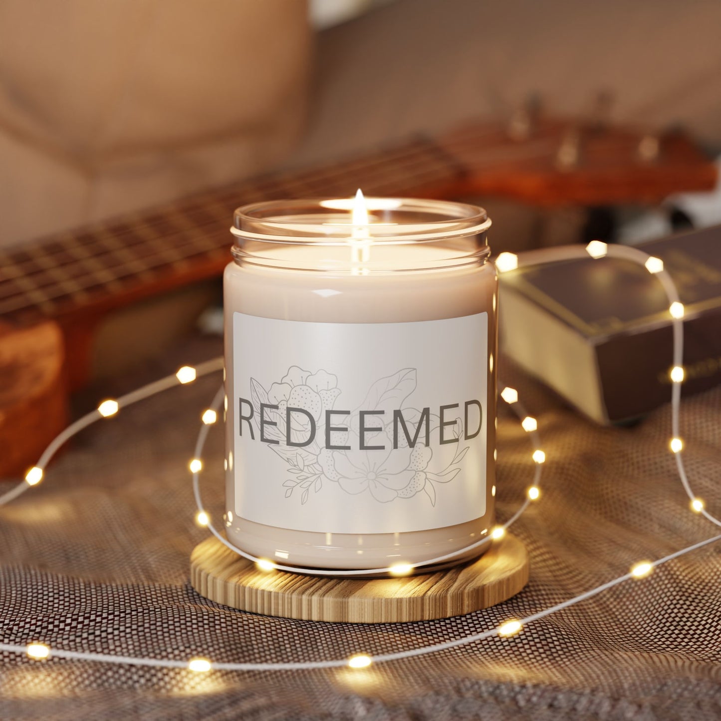 Scented Soy Candle - 'Redeemed' Floral Aromatherapy for Relaxation and Inspiration