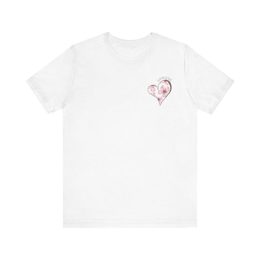 Floral Heart Love Tee - Unisex Jersey Short Sleeve T-Shirt